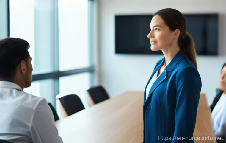 간호사 연봉 협상 팁 - **Prompt:** A vivid, high-resolution image of a male nurse in his mid-30s, dressed in a sharp, tailo...