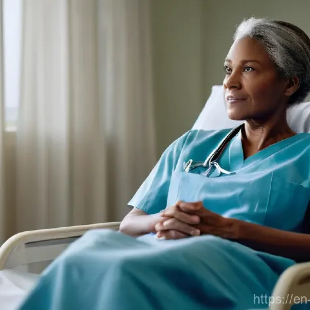 간호사의 환자 응대와 상담 경험 - **A nurse engaging in active, empathetic listening with an elderly female patient.**
    *   **Scene...