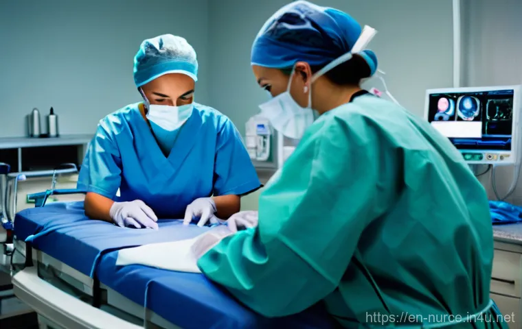 간호사의 수술실 근무 경험 - **Prompt 2: High-Tech Robotic Surgery**
    "A cutting-edge operating room showcasing advanced surgi...