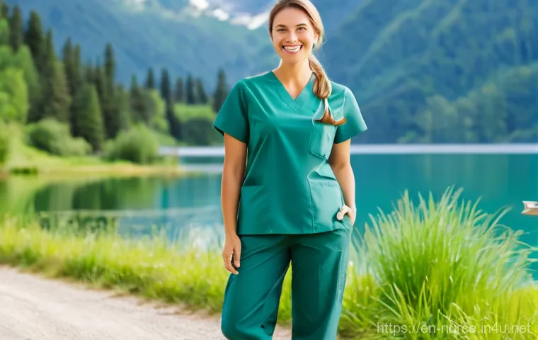 간호사의 국가별 직업 환경 비교 - **Prompt:** "A diverse group of professional nurses, both male and female, in clean, modern scrubs, ...